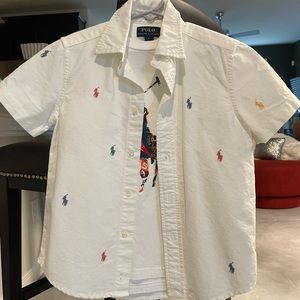 Boys Polo t-shirt and button up shirt combination.